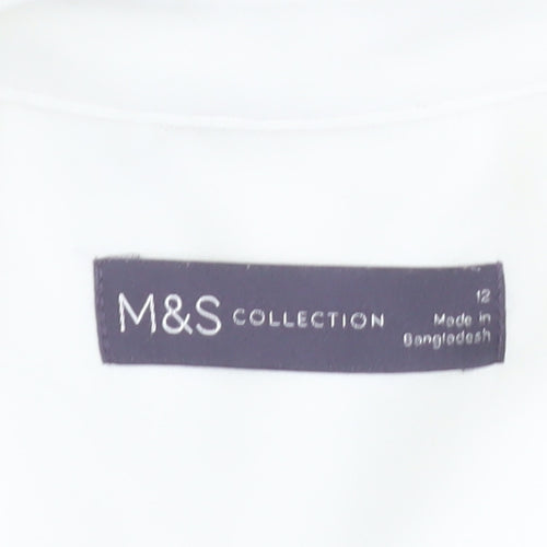 Marks and Spencer Women's Ivory Size 12 Long Sleeve Button-Up Shirt
