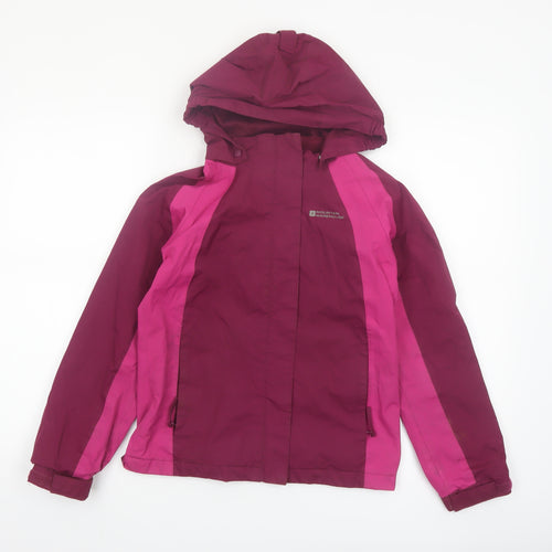 Mountain Warehouse Girls Pink Waterproof Hooded Rain Coat Jacket 11-12 Years