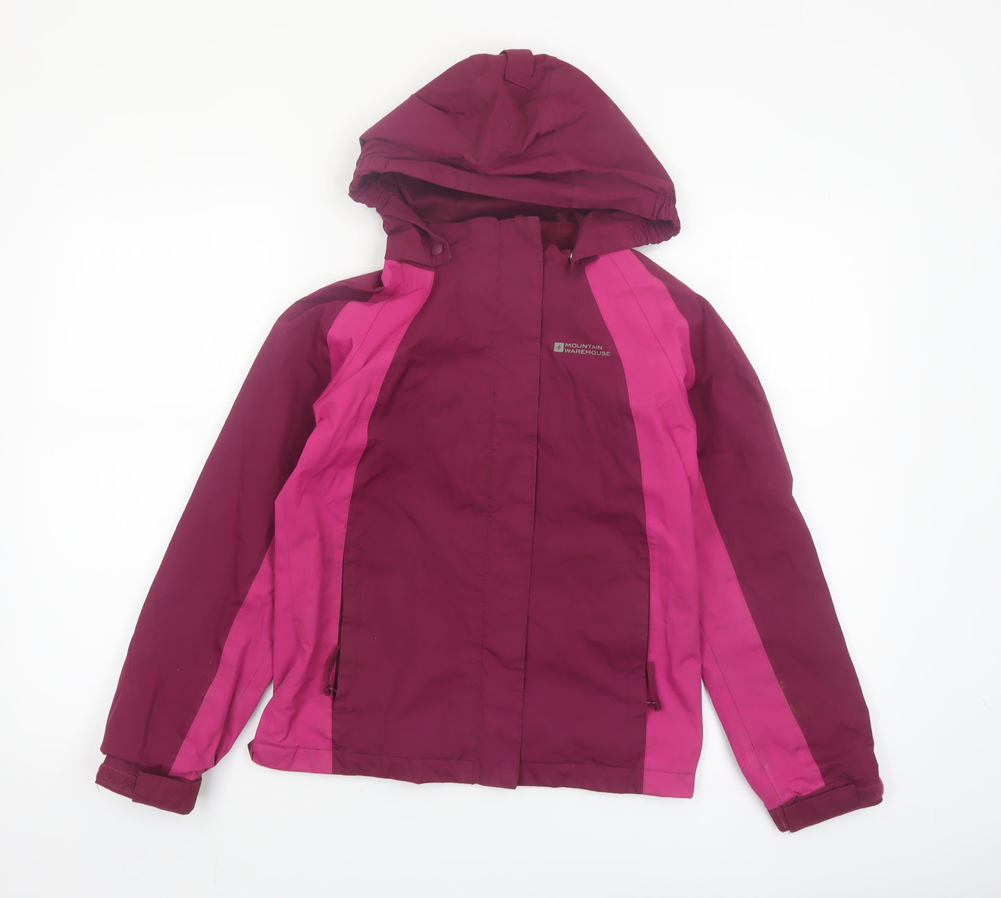 Mountain Warehouse Girls Pink Waterproof Hooded Rain Coat Jacket 11-12 Years
