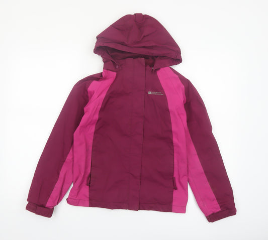 Mountain Warehouse Girls Pink Waterproof Hooded Rain Coat Jacket 11-12 Years