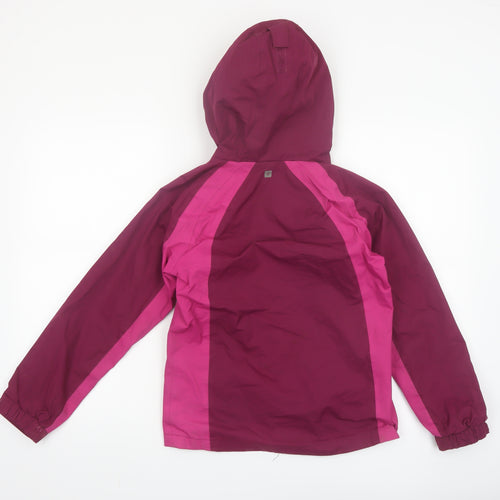 Mountain Warehouse Girls Pink Waterproof Hooded Rain Coat Jacket 11-12 Years