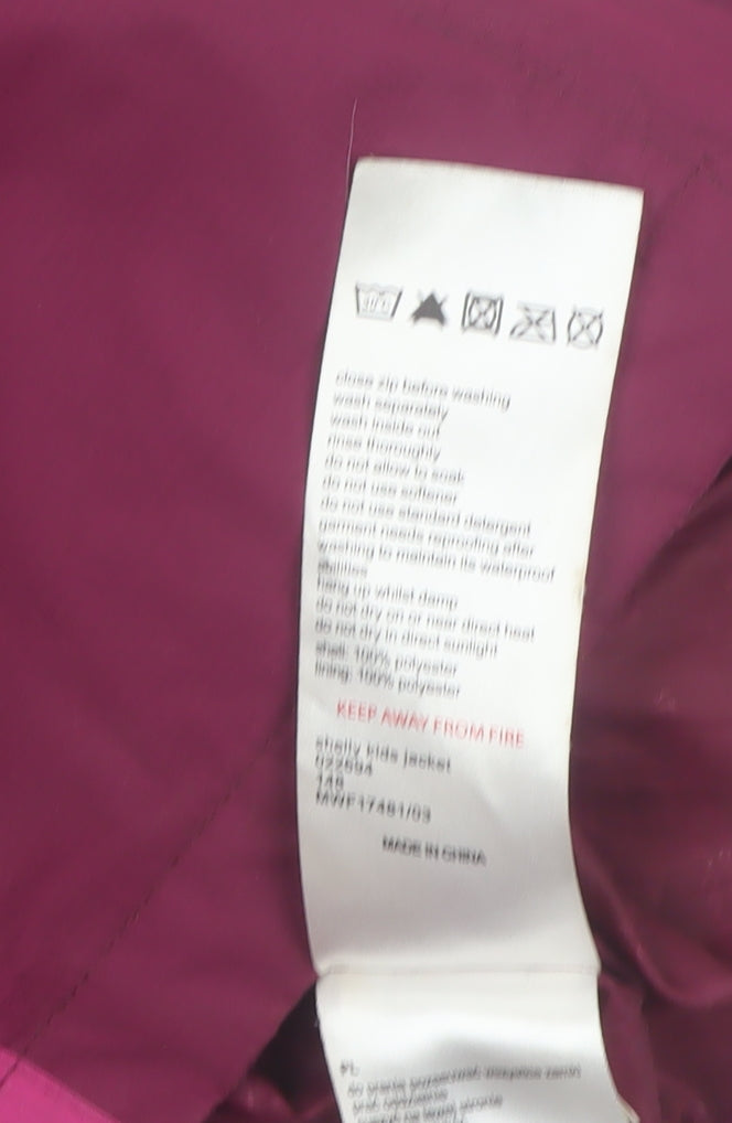 Mountain Warehouse Girls Pink Waterproof Hooded Rain Coat Jacket 11-12 Years