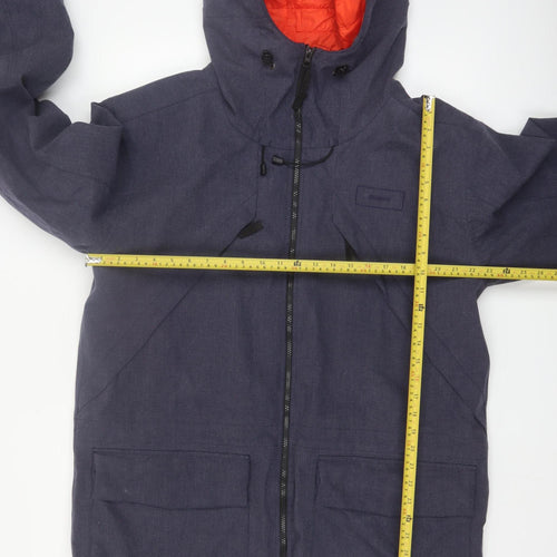 Finisterre Men's Blue Hooded Parka Jacket L Waterproof Lined Outdoor