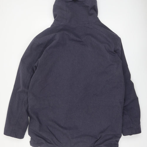 Finisterre Men's Blue Hooded Parka Jacket L Waterproof Lined Outdoor