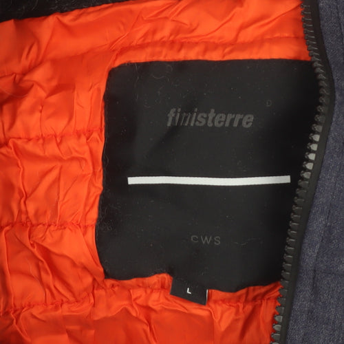 Finisterre Men's Blue Hooded Parka Jacket L Waterproof Lined Outdoor