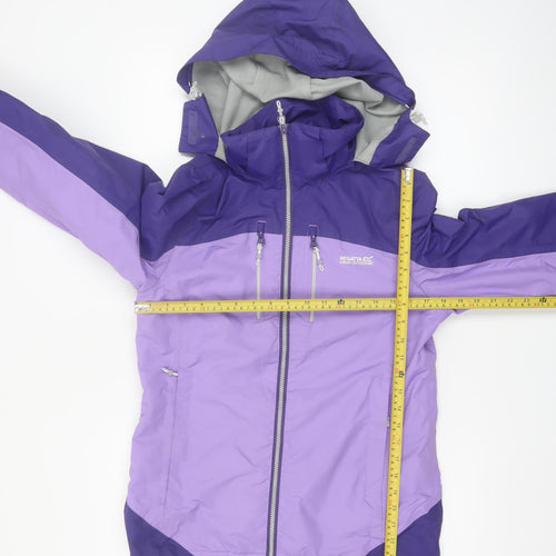 Regatta Women's Purple Waterproof Hooded Rain Jacket Size 10