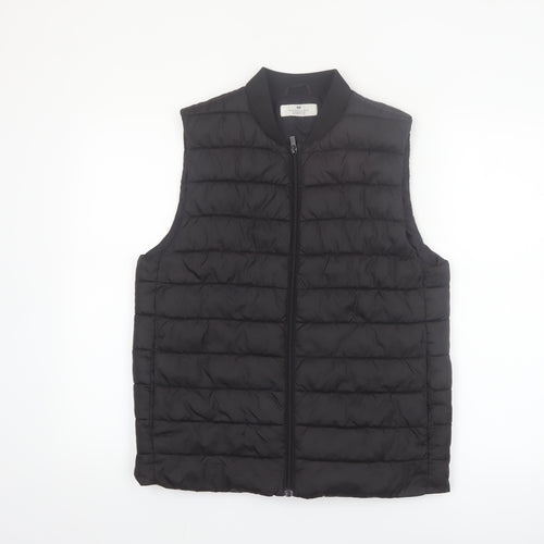 H&M Boys Black Quilted Bodywarmer Padded Waistcoat 12-14 Years