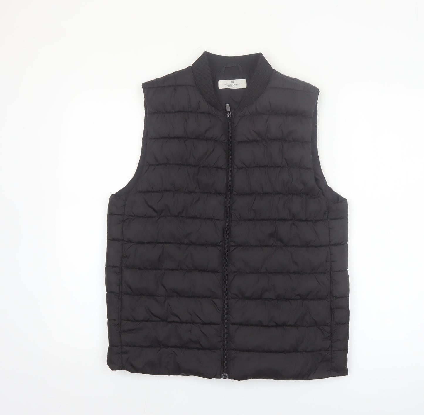 H&M Boys Black Quilted Bodywarmer Padded Waistcoat 12-14 Years