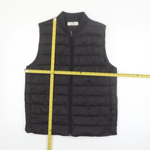 H&M Boys Black Quilted Bodywarmer Padded Waistcoat 12-14 Years