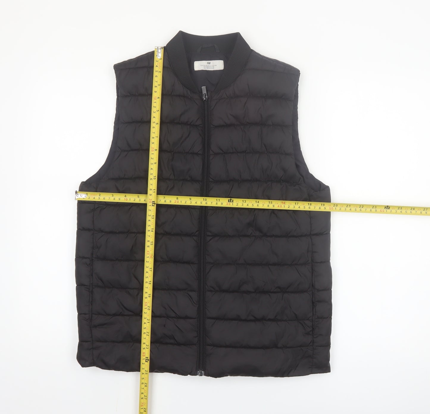 H&M Boys Black Quilted Bodywarmer Padded Waistcoat 12-14 Years