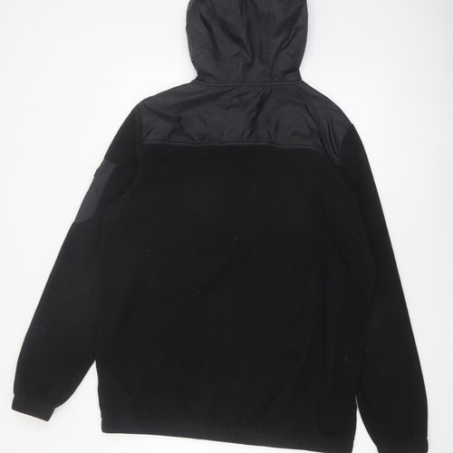 Ellesse Men’s Black Pullover Hoodie M Graphic Logo 1/4 Zip Fleece