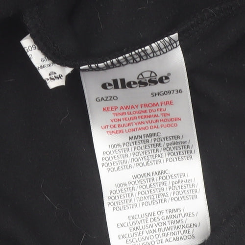 Ellesse Men’s Black Pullover Hoodie M Graphic Logo 1/4 Zip Fleece