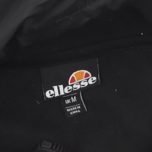 Ellesse Men’s Black Pullover Hoodie M Graphic Logo 1/4 Zip Fleece