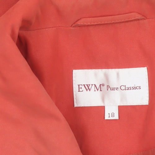 EWM Pure Classics Women's Red Mid-Length Lined Jacket Size 18