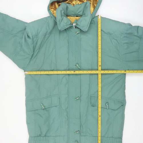 Nuage Womens Green Hooded Parka Coat Size 14 Lined Winter Jacket