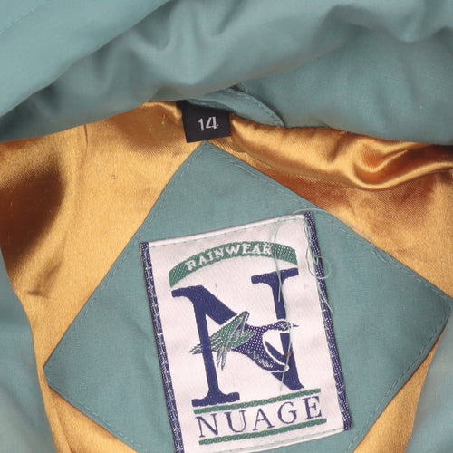 Nuage Womens Green Hooded Parka Coat Size 14 Lined Winter Jacket