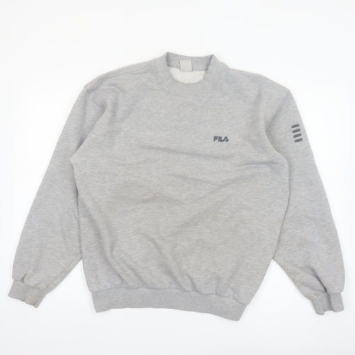 Fila Men's Grey Crew Neck Pullover Sweatshirt Size M