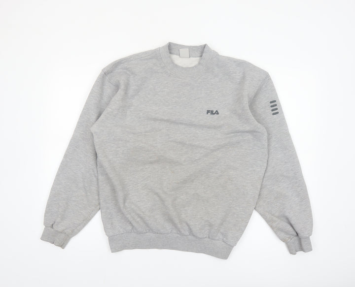 Fila Men's Grey Crew Neck Pullover Sweatshirt Size M