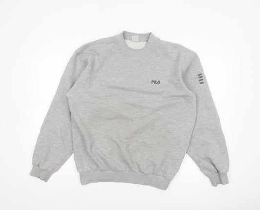 Fila Men's Grey Crew Neck Pullover Sweatshirt Size M