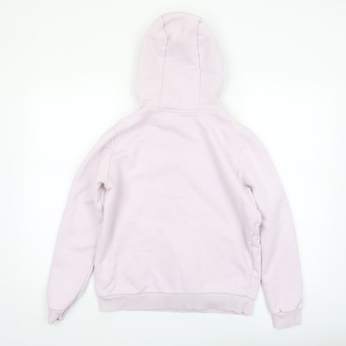 Reebok Women Pink Pullover Hoodie Small Cotton Logo Casual
