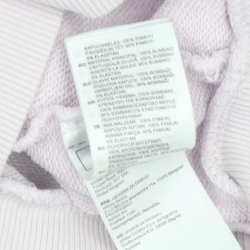 Reebok Women Pink Pullover Hoodie Small Cotton Logo Casual