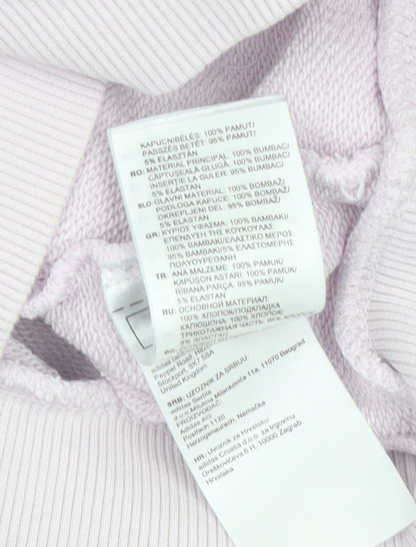 Reebok Women Pink Pullover Hoodie Small Cotton Logo Casual