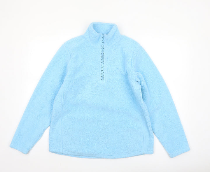 Hawkshead Women Blue Fleece 1/2 Zip Pullover Sweatshirt Size 14