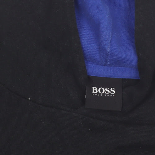 Hugo Boss Men's Black Pullover Hoodie S Logo Graphic Sweatshirt