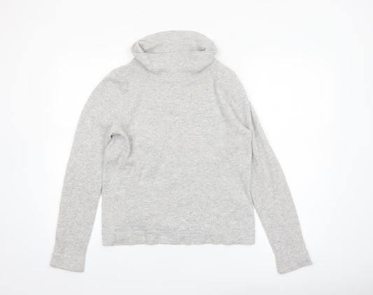 Hobbs Women Grey Roll Neck Merino Wool Cashmere Jumper M