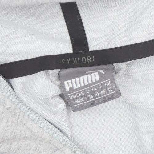 Puma Women Grey Full Zip Hoodie Size 12 Cotton Blend