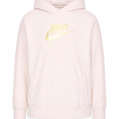 Nike Girls Pink Gold Logo Pullover Hoodie XL 14-15 Years Fleece