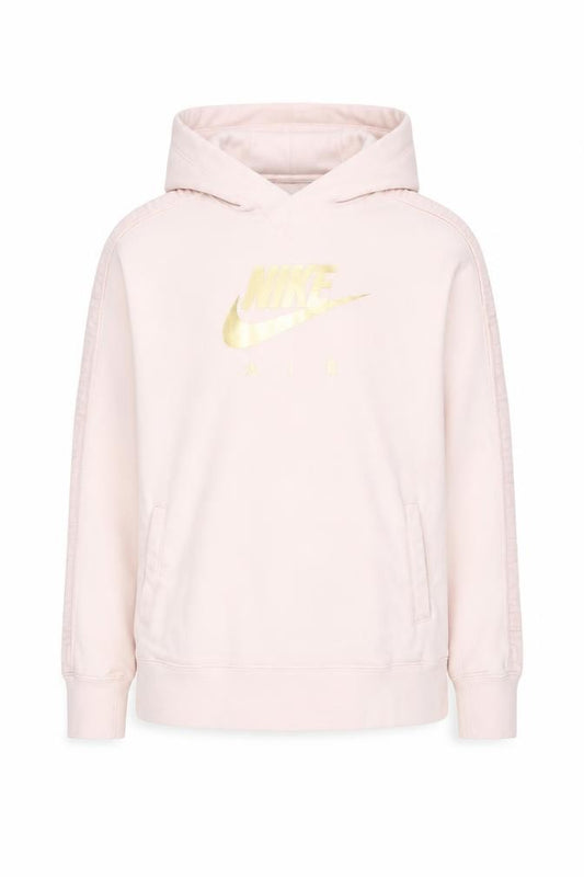 Nike Girls Pink Gold Logo Pullover Hoodie XL 14-15 Years Fleece