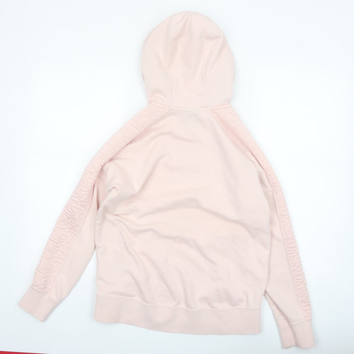 Nike Girls Pink Gold Logo Pullover Hoodie XL 14-15 Years Fleece