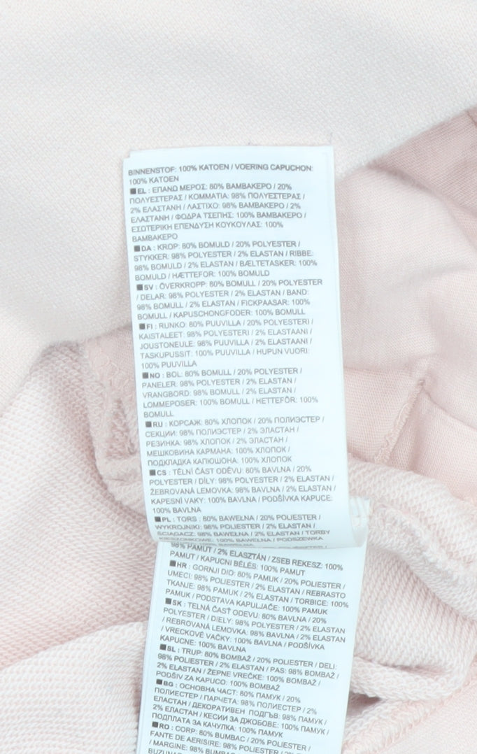Nike Girls Pink Gold Logo Pullover Hoodie XL 14-15 Years Fleece
