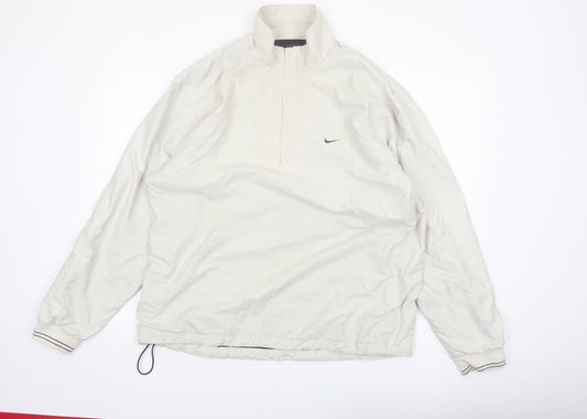 Nike Golf Men's White XL Windbreaker Jacket Lightweight Stand-Up Collar