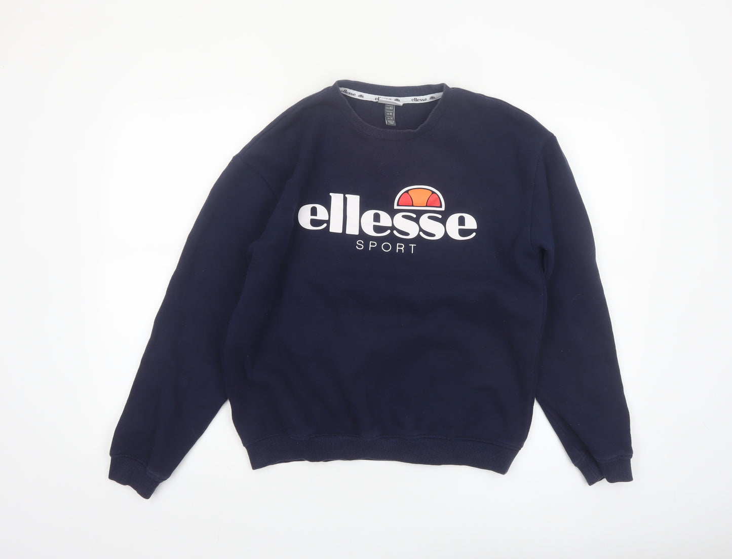 Ellesse Women Navy Blue Crew Neck Pullover Sweatshirt UK 12
