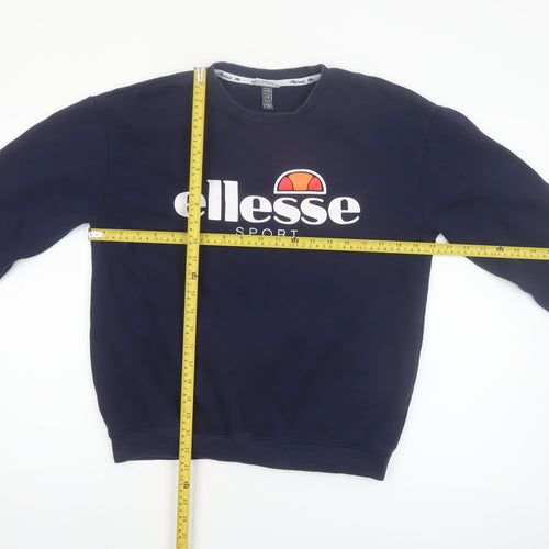 Ellesse Women Navy Blue Crew Neck Pullover Sweatshirt UK 12