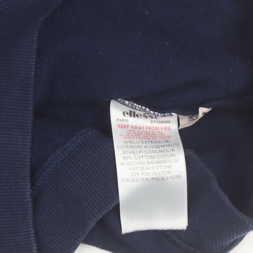 Ellesse Women Navy Blue Crew Neck Pullover Sweatshirt UK 12