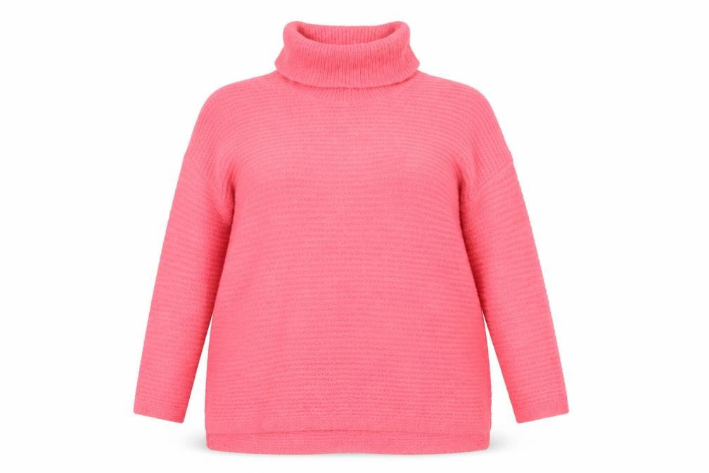 Marks and Spencer Women’s Pink Roll Neck Chunky Knit Jumper Size 16