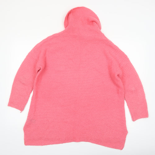 Marks and Spencer Women’s Pink Roll Neck Chunky Knit Jumper Size 16