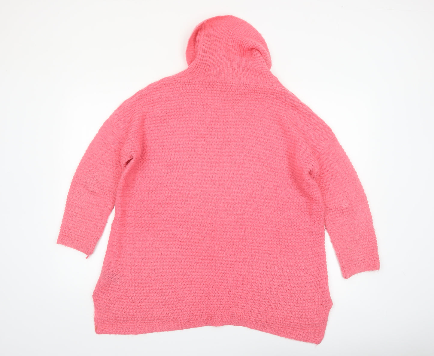 Marks and Spencer Women’s Pink Roll Neck Chunky Knit Jumper Size 16