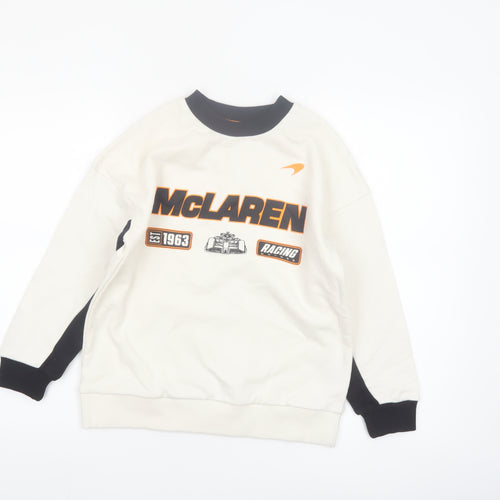 Marks and Spencer Boys White McLaren Racing Graphic Pullover Sweatshirt 10-11 Years