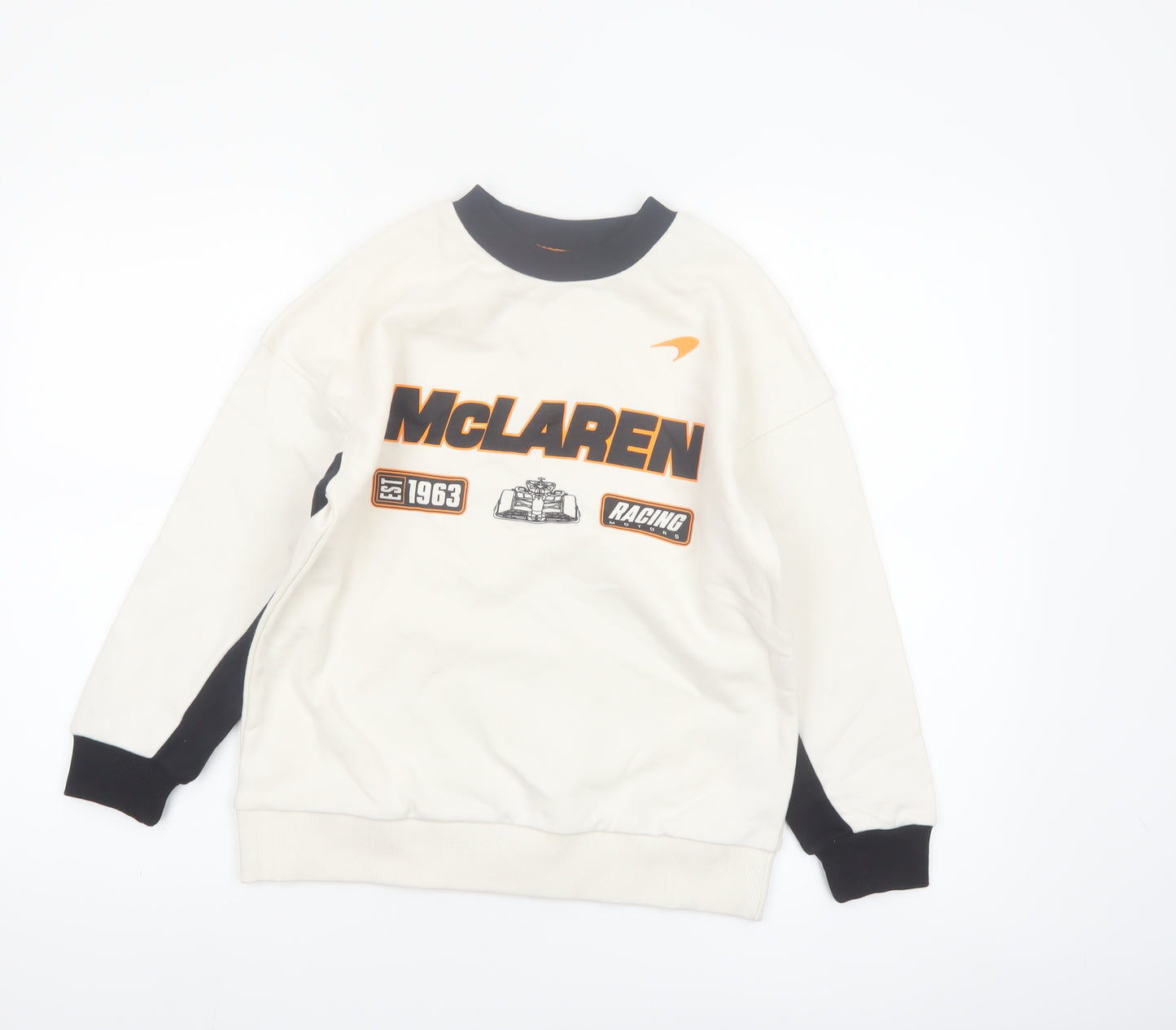 Marks and Spencer Boys White McLaren Racing Graphic Pullover Sweatshirt 10-11 Years