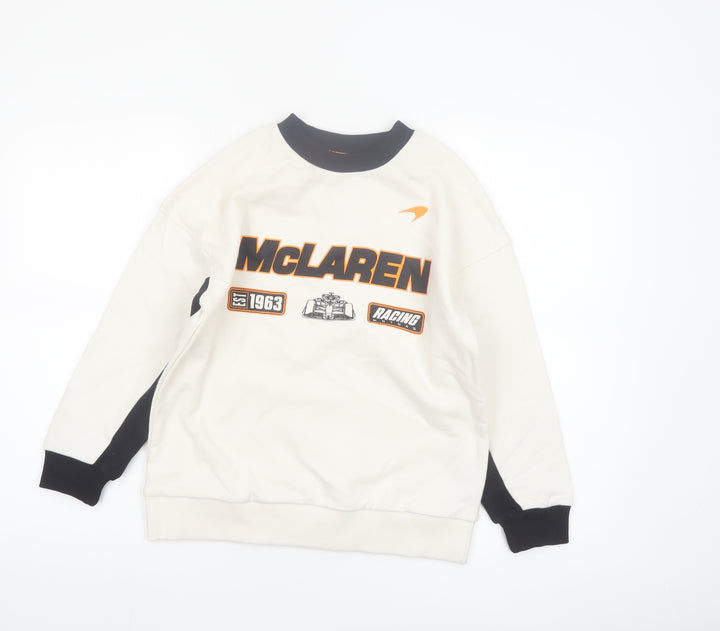 Marks and Spencer Boys White McLaren Racing Graphic Pullover Sweatshirt 10-11 Years