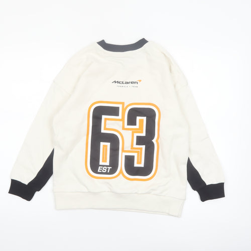 Marks and Spencer Boys White McLaren Racing Graphic Pullover Sweatshirt 10-11 Years
