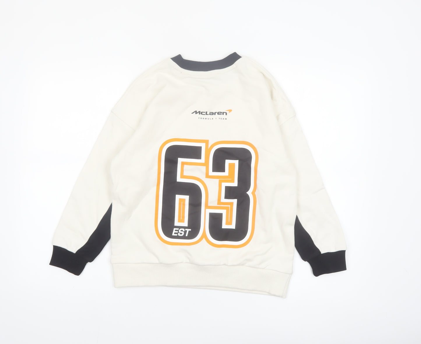 Marks and Spencer Boys White McLaren Racing Graphic Pullover Sweatshirt 10-11 Years