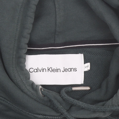 Calvin Klein Jeans Men's Green XS Pullover Hoodie Jumper