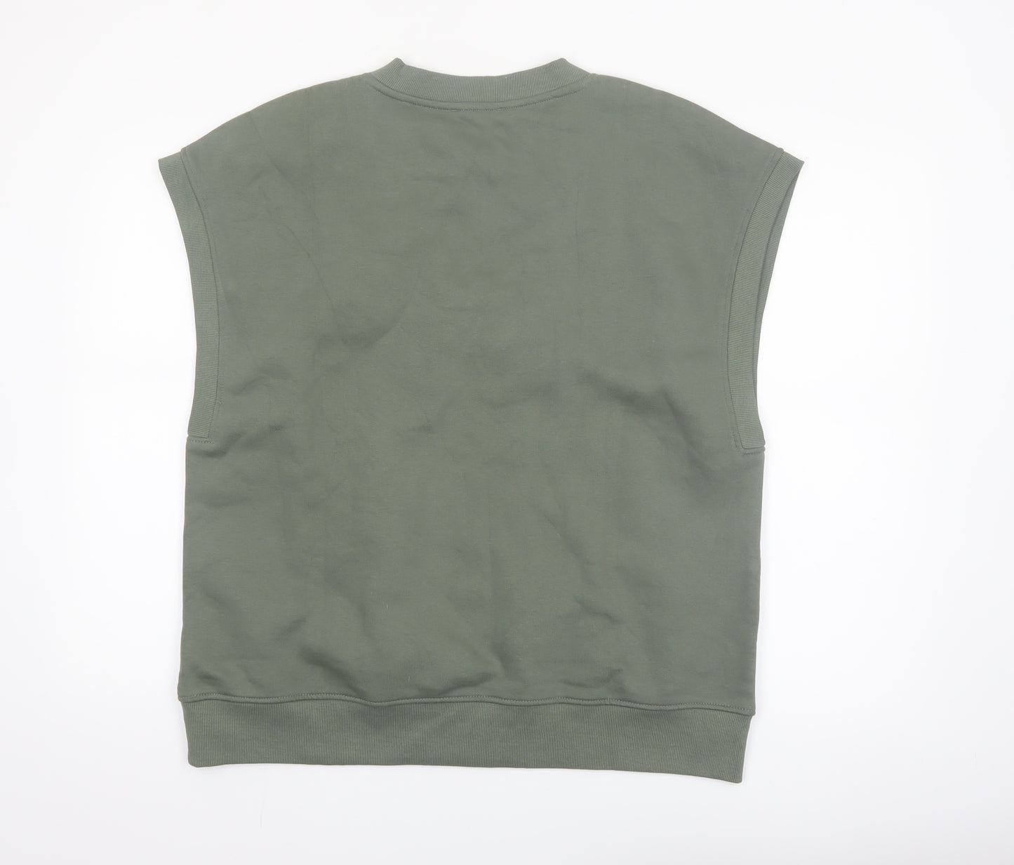 Zara Women Green V-Neck Sleeveless Basic Jersey Top Size 12