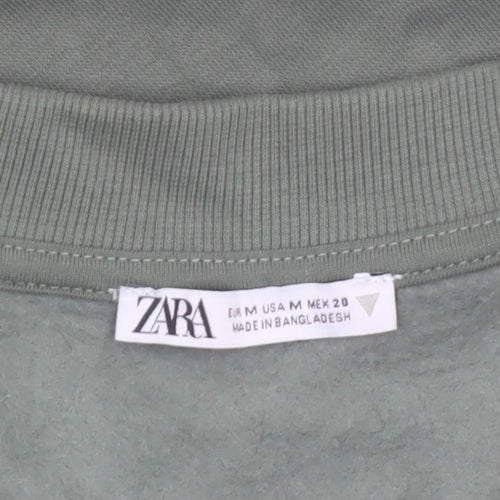 Zara Women Green V-Neck Sleeveless Basic Jersey Top Size 12