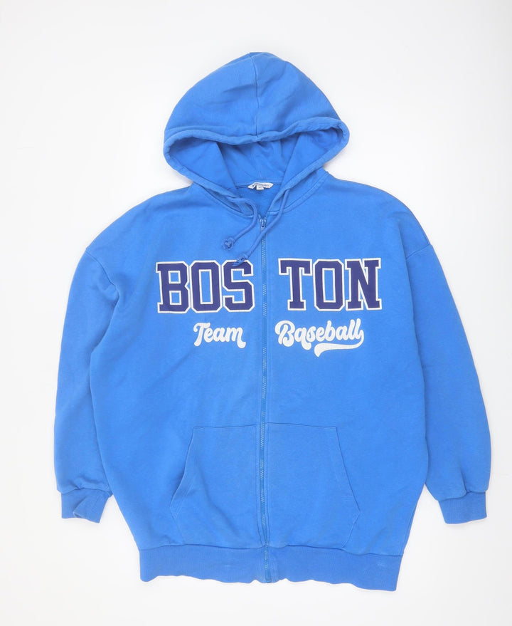 Clockhouse Women Blue Full Zip Hoodie Boston Team Design XS